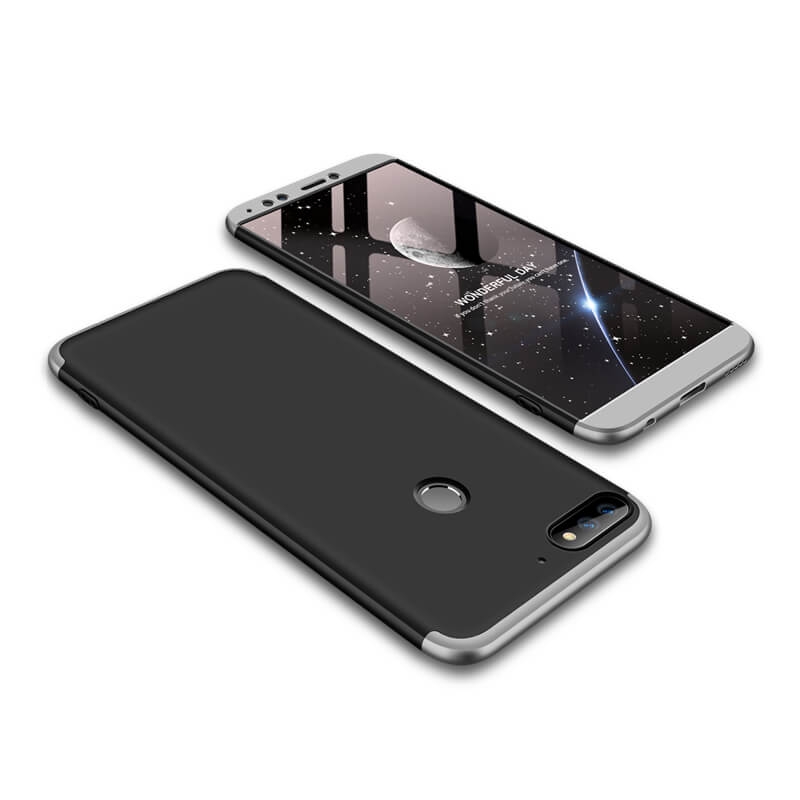 360° védőtok Huawei Y7 Prime 2018 fekete (ezüst) akciós termékkép 1