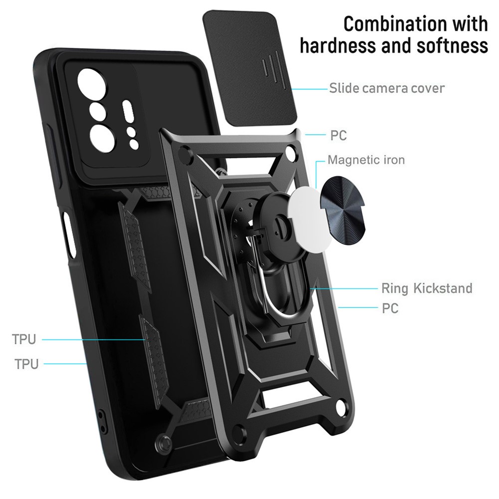RING CAMERA Védőtok tartóval Xiaomi 11T / 11T Pro piros színben termék 2. képe
