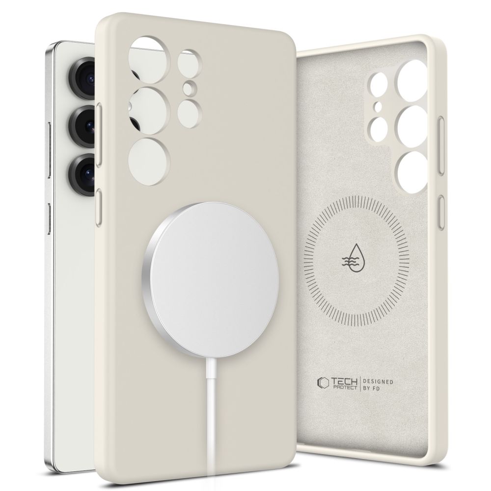 TECH-PROTECT LIQUID SILICONE MAGSAFE borító Samsung Galaxy S25 Ultra 5G COSMIC LATTE akciós termékkép 1