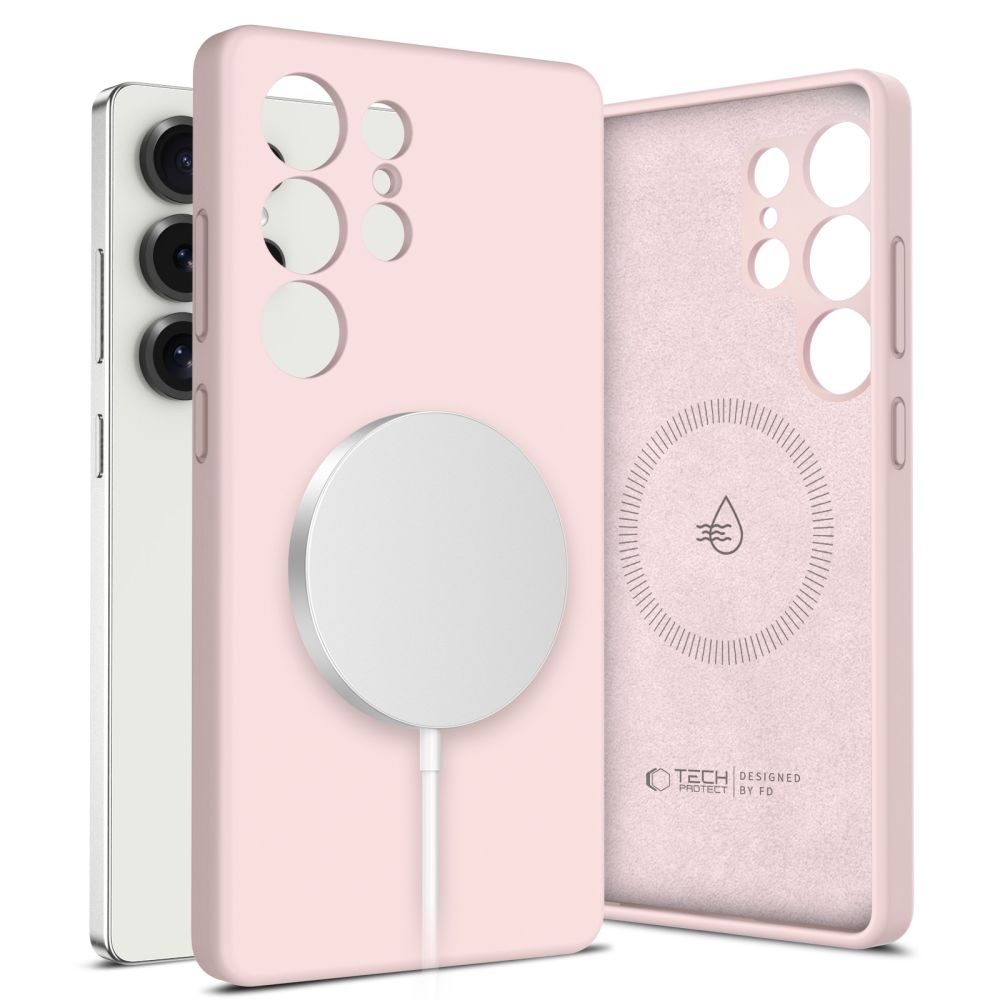 TECH-PROTECT LIQUID SILICONE MAGSAFE fedél Samsung Galaxy S25 Ultra 5G PINK PEARL akciós termékkép 1