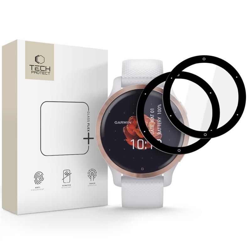 TECH-PROTECT GLASS FLEX+ 2 darabos csomag Képernyővédő üveg Garmin Vivoactive 4S / Garmin Venu 2S készülékhez akciós termékkép 1