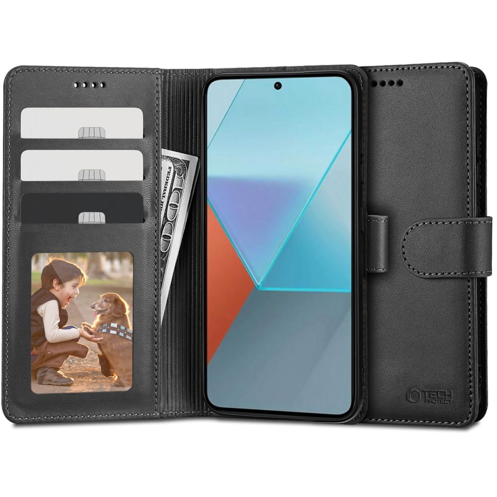 TECH-PROTECT WALLET tok a Xiaomi-hoz Redmi Note 13 fekete akciós termékkép 1
