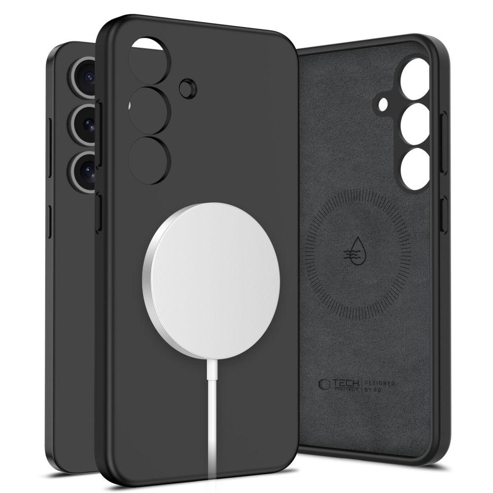 TECH-PROTECT LIQUID SILICONE MAGSAFE fedél Samsung Galaxy S25+ 5G BLACK akciós termékkép 1