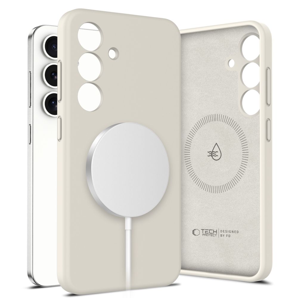 TECH-PROTECT LIQUID SILICONE MAGSAFE borító Samsung Galaxy S25 5G COSMIC LATTE akciós termékkép 1