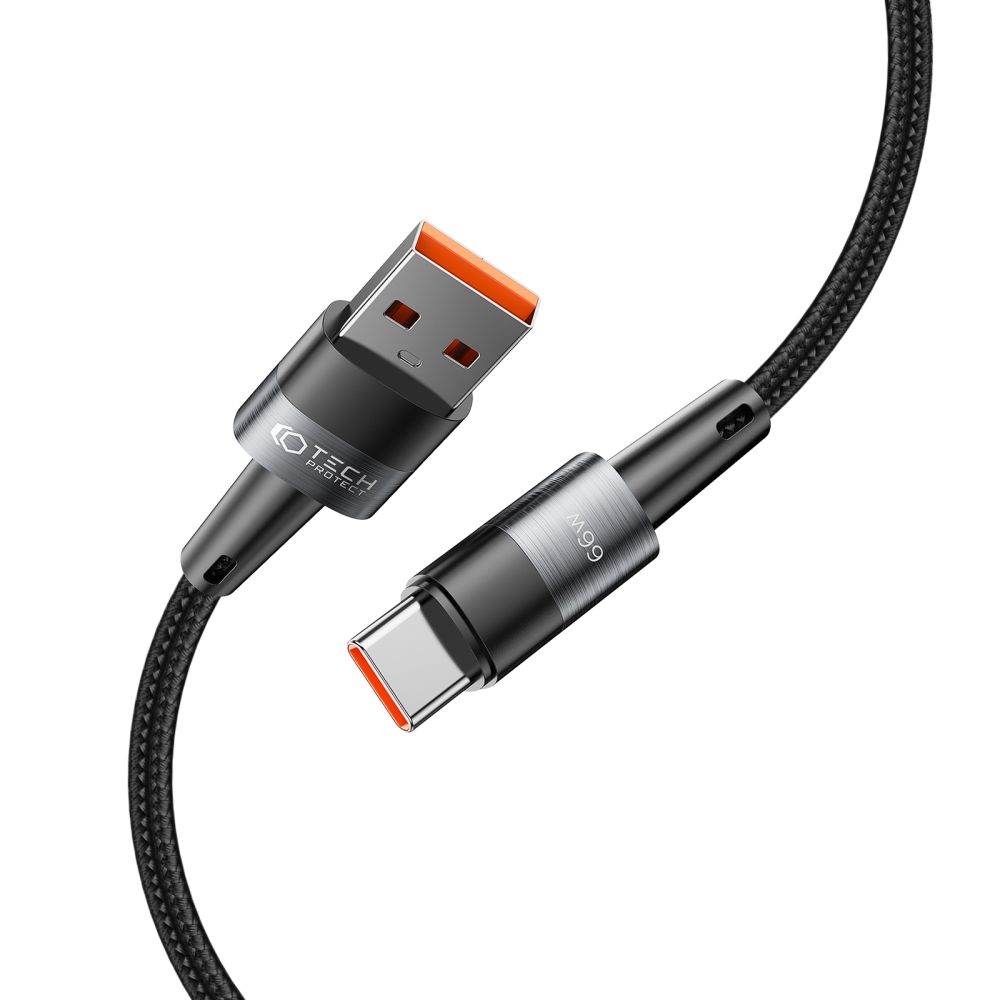TECH-PROTECT ULTRABOOST 100cm kábel USB / USBC típusú 66W fekete termék 2. képe