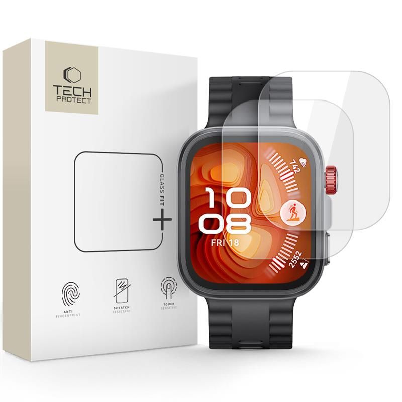 TECH-PROTECT GLASS FIT+ 2 db-os kijelzővédő üveg Huawei Watch Fit 4 Pro CLEAR készülékhez akciós termékkép 1