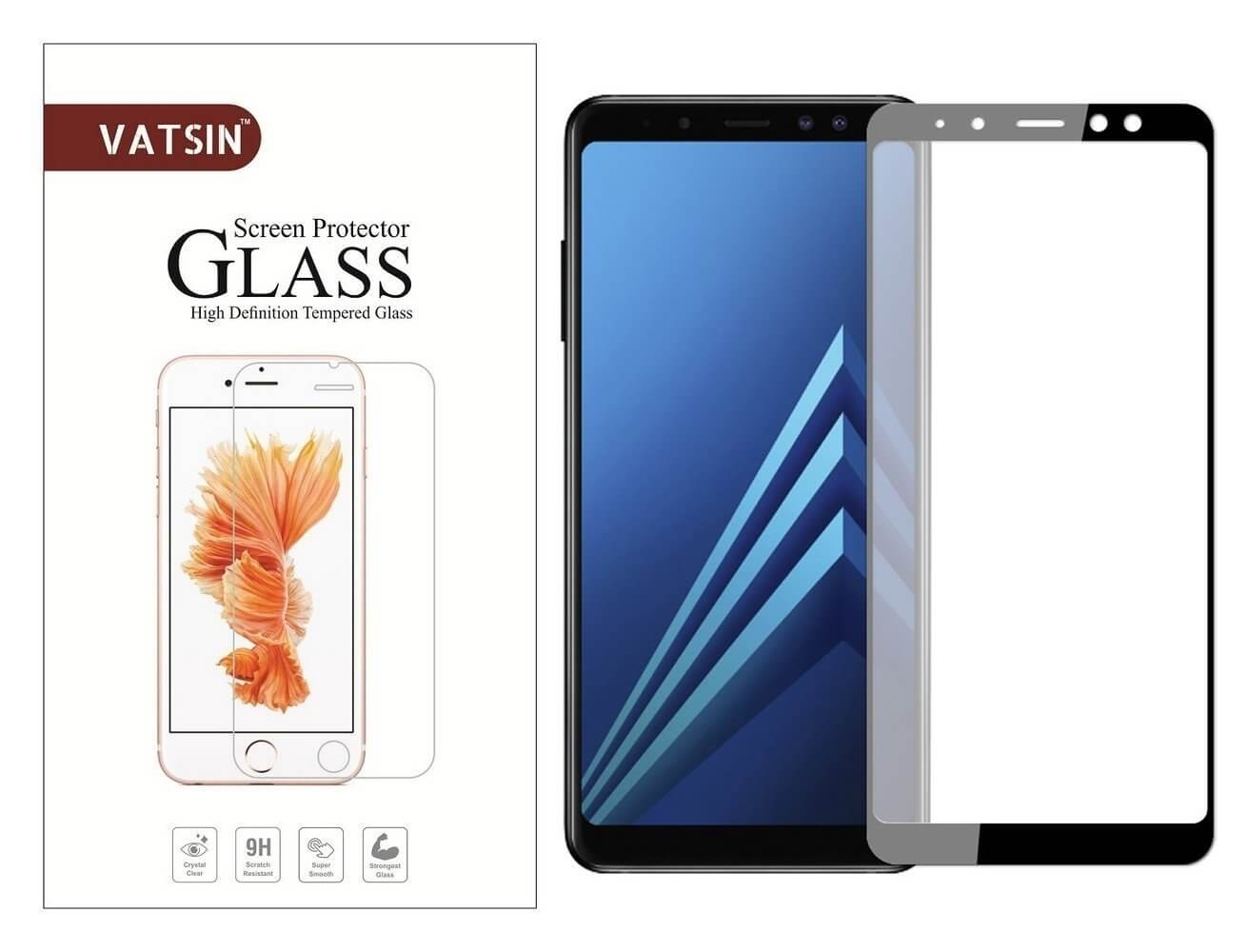 3D Edzett üveg Samsung Galaxy A8 2018 (A530) fekete akciós termékkép 1