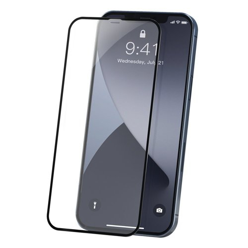 BASEUS 2x 3D Edzett üveg Apple iPhone 12 Pro Max fekete akciós termékkép 1