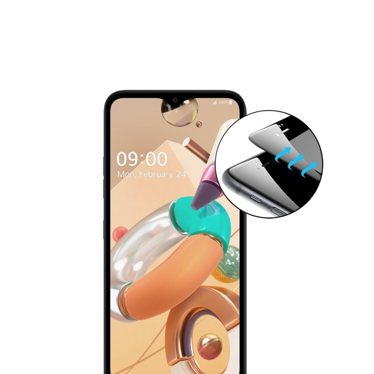 3D Edzett üveg LG K41s fekete termék 2. képe