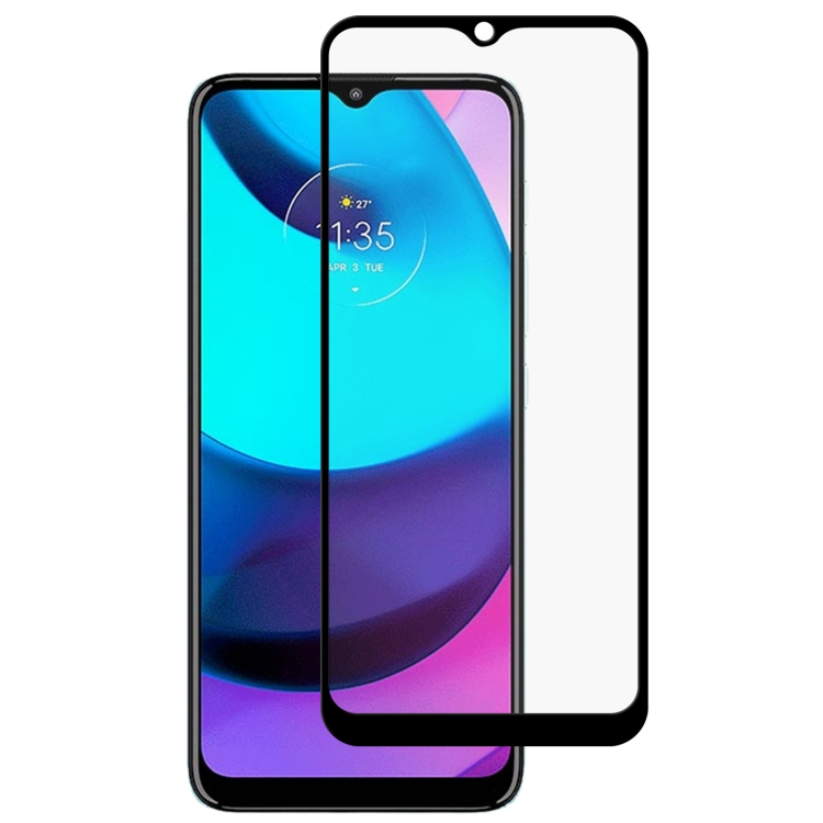 3D Edzett üveg Motorola Moto E20 fekete