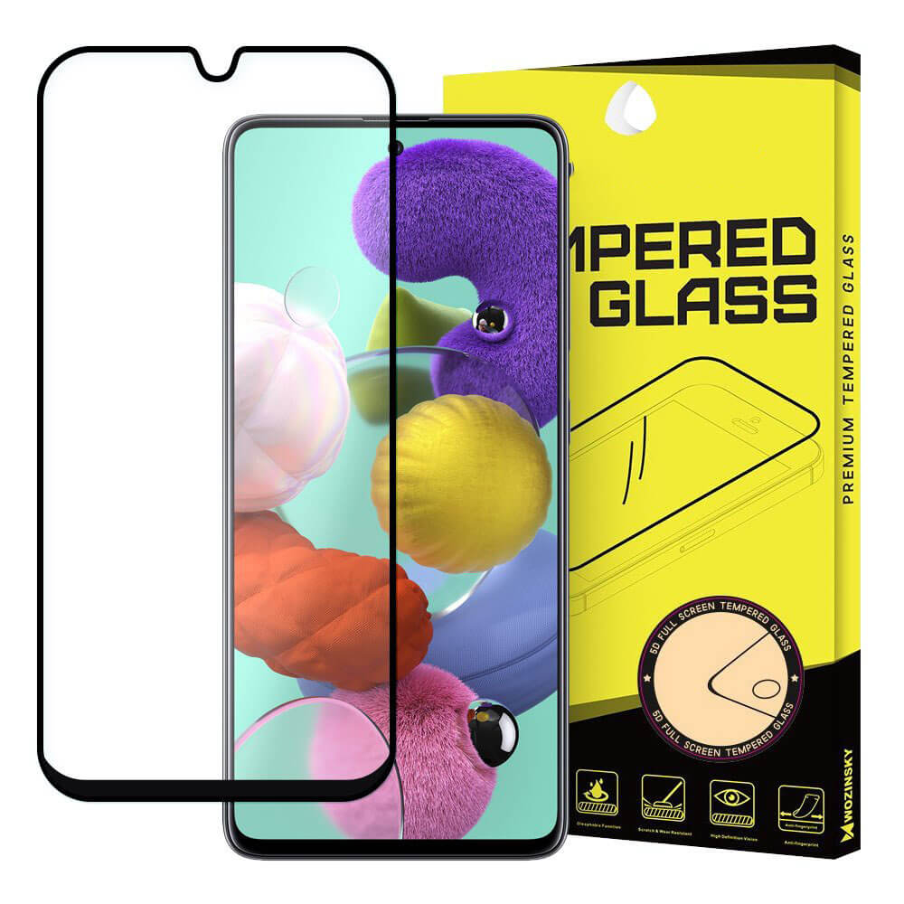 3D Edzett üveg Samsung Galaxy A51 fekete akciós termékkép 1