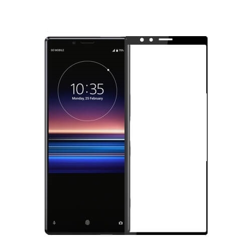 3D Edzett üveg Sony Xperia 1 II fekete termék 2. képe