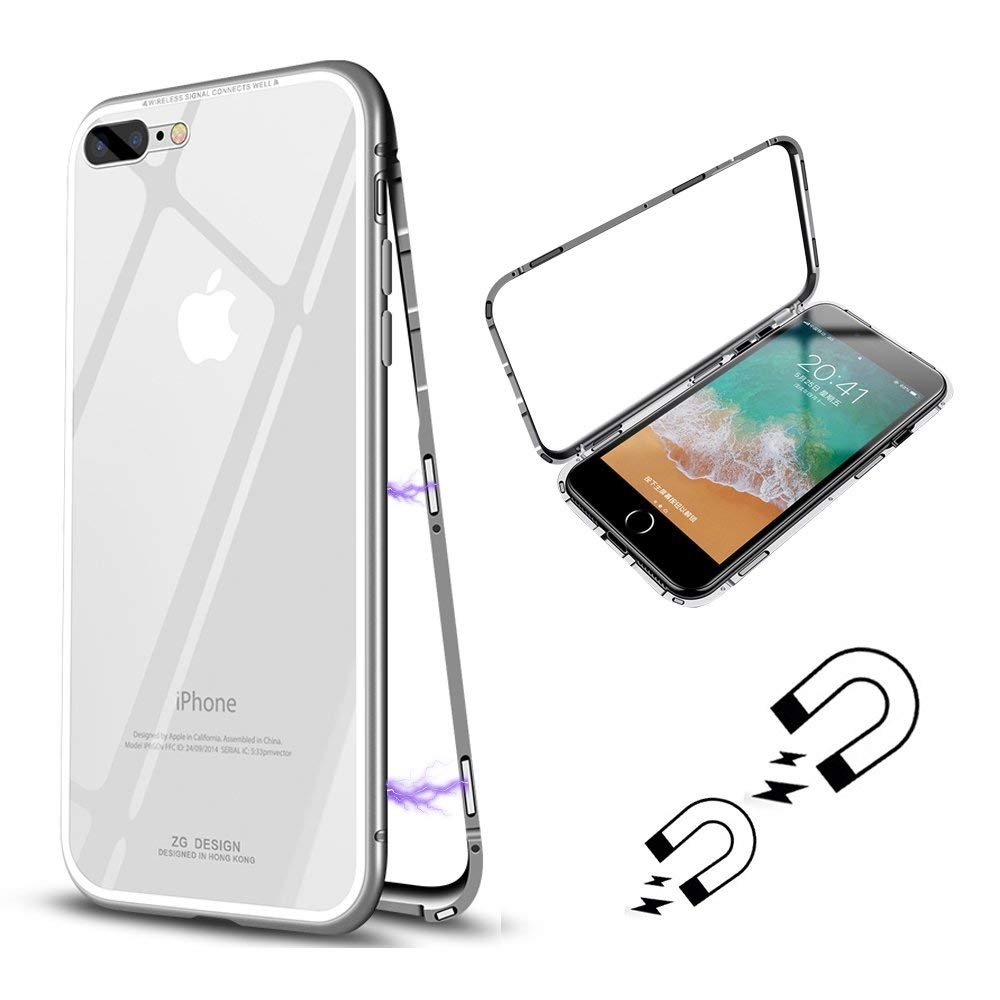 Ochranný magnetický obal Apple iPhone 7 Plus / iPhone 8 Plus strieborný akciós termékkép 1