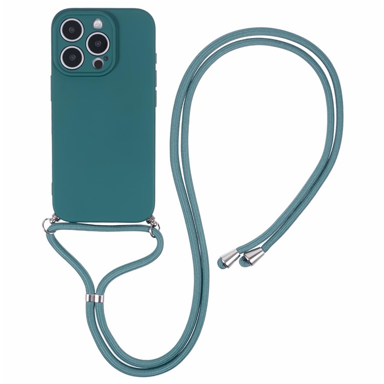 PROTEMIO ROPE Tok zsinórral Apple iPhone 16 Pro sötétzöld akciós termékkép 1