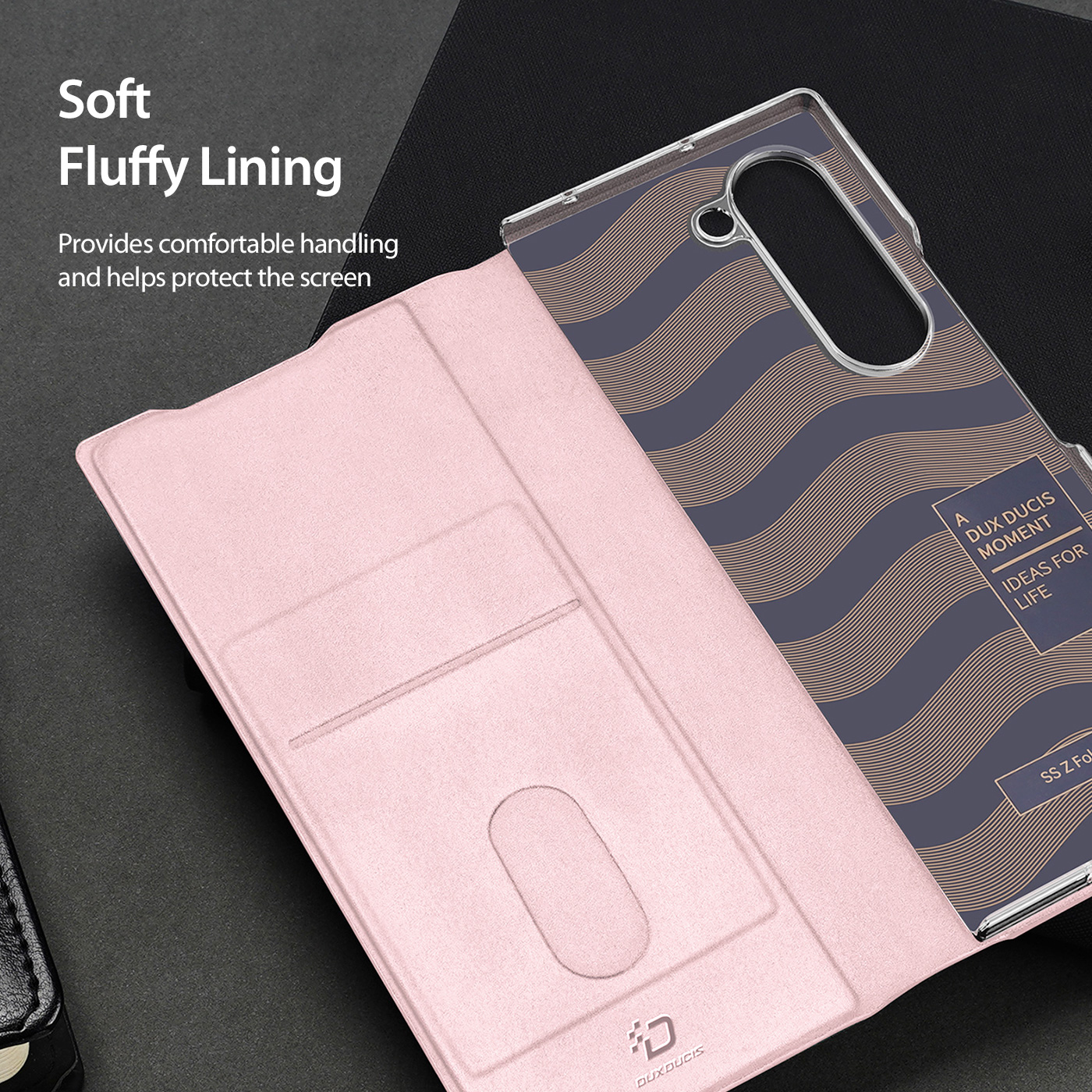 DUX BRIL Kihajtható tok Samsung Galaxy Z Fold7 5G rózsaszín termék 2. képe