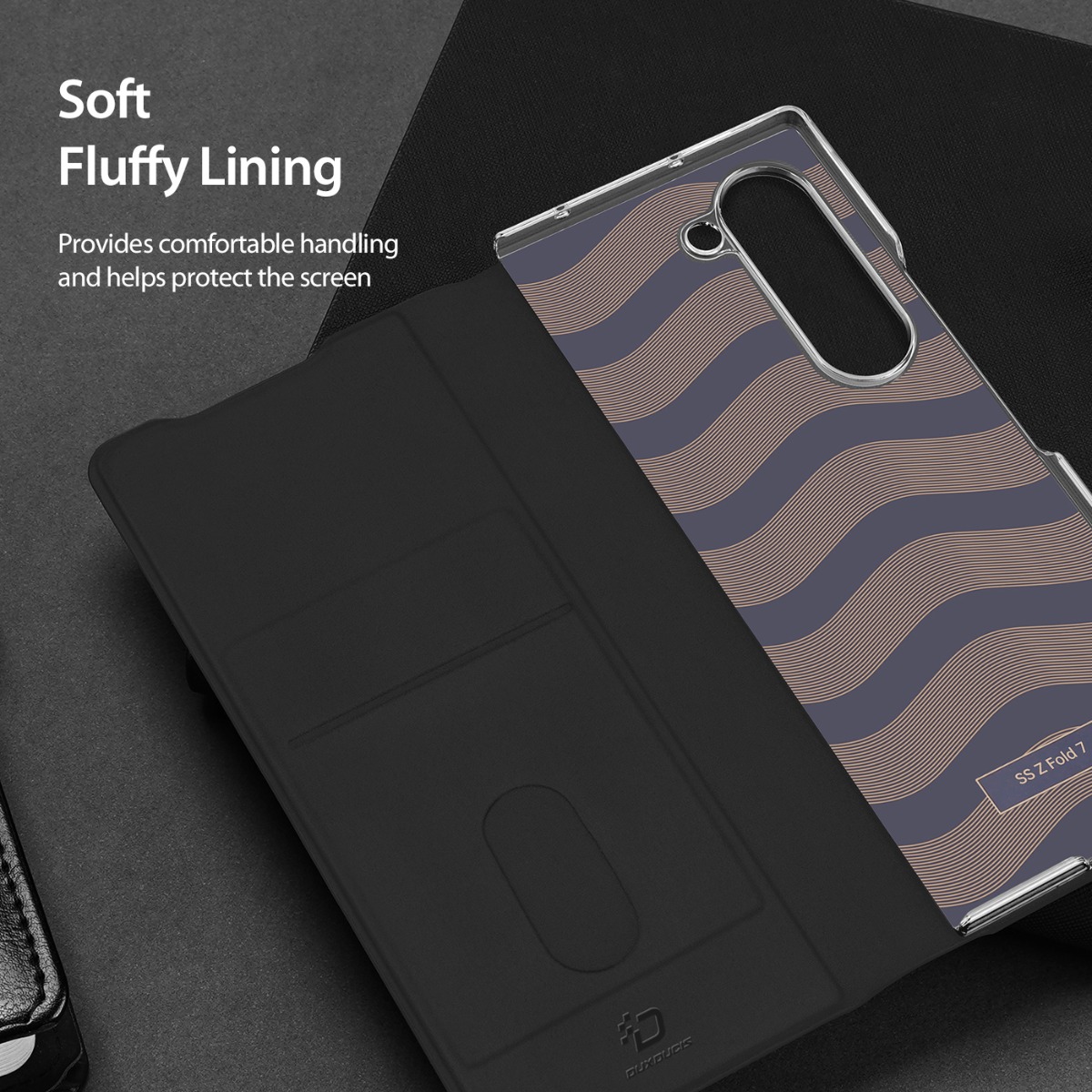DUX BRIL Felhajtható tok Samsung Galaxy Z Fold7 5G fekete színhez termék 2. képe