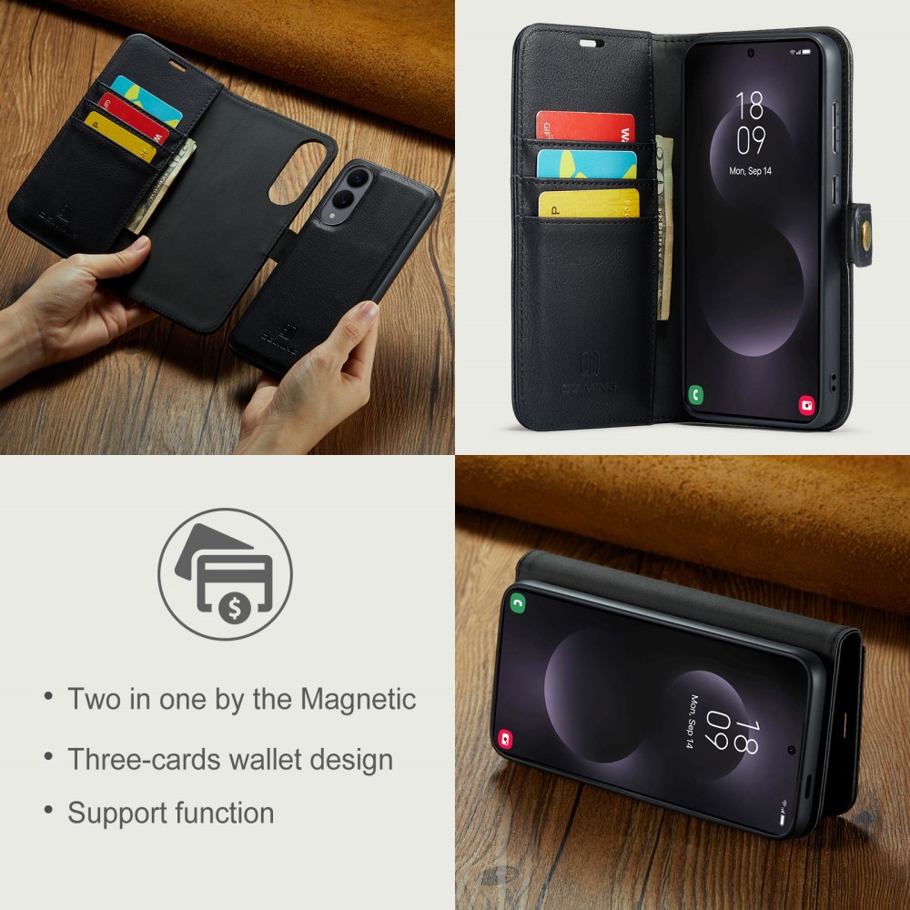 DG.MING Pénztárca tok 2 az 1-ben Samsung Galaxy S25 Edge fekete termék 2. képe