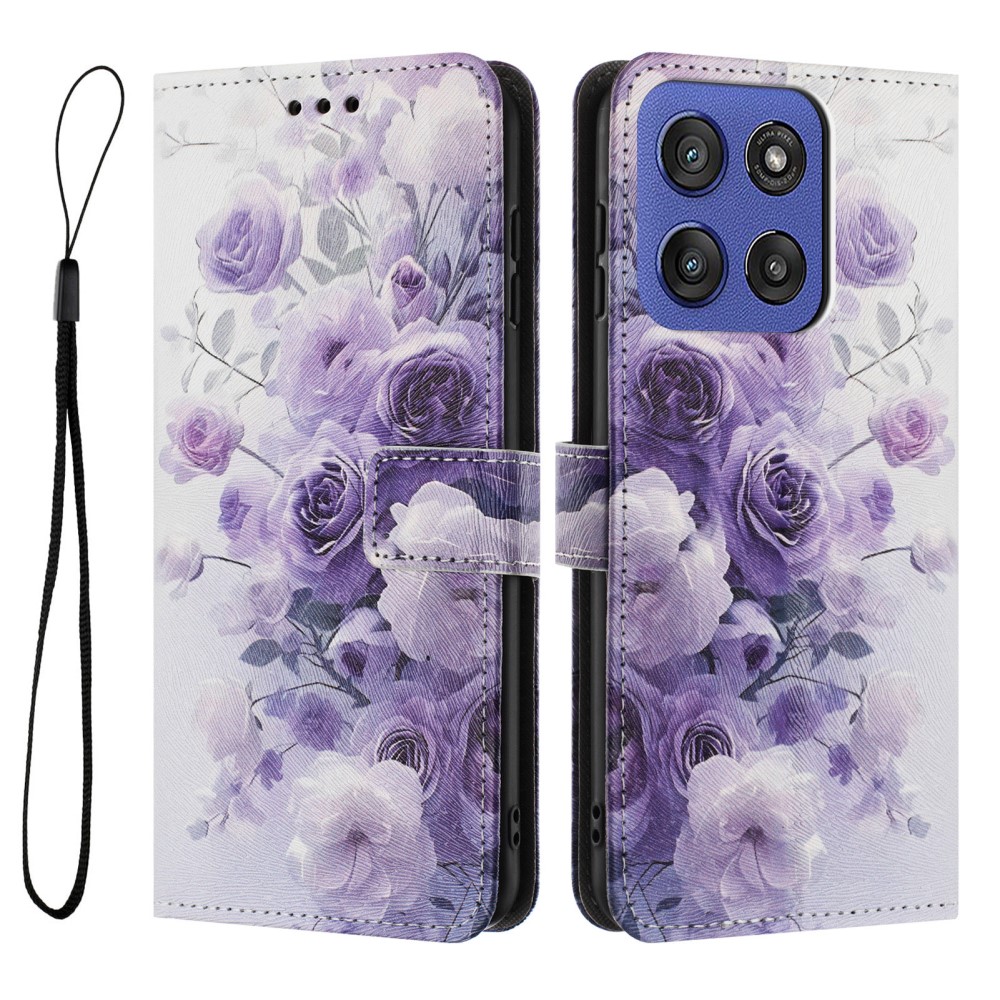 ART Pénztárca tok Motorola Edge 60 / Edge 60 Fusion PURPLE ROSE akciós termékkép 1