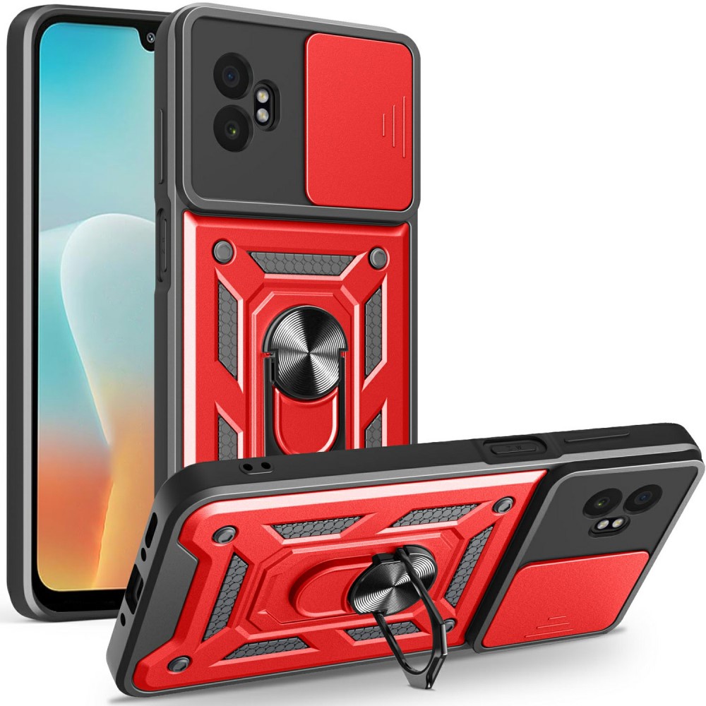 RING CAMERA Védőtok tartóval Samsung Galaxy Xcover 7 Pro piros színben akciós termékkép 1