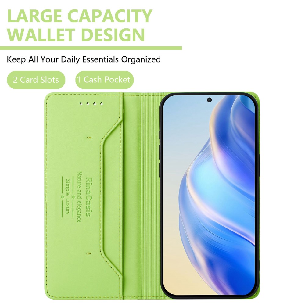 RINA Felhajtható tok Honor 400 Pro 5G készülékhez, világoszöld termék 2. képe