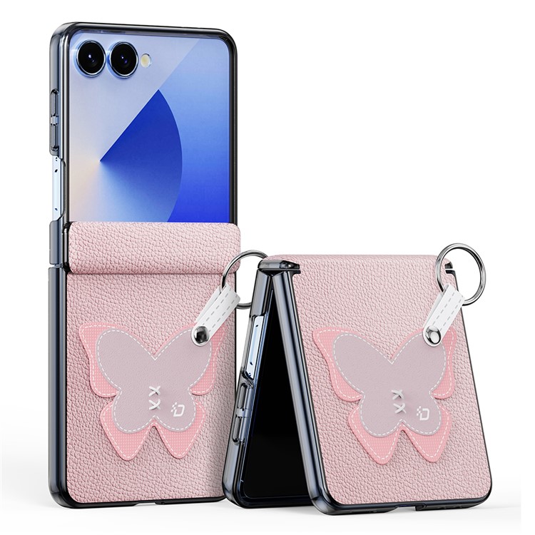DUX LUVY Tok zsinórral Samsung Galaxy Z Flip7 5G PINK BUTTERFLY telefonhoz akciós termékkép 1