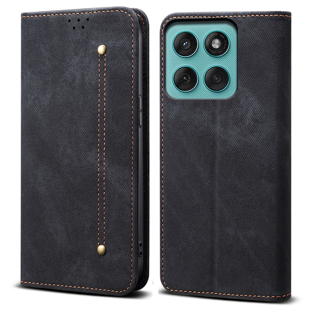 DENIM Pénztárca tok Motorola Edge 60 Pro fekete színhez akciós termékkép 1