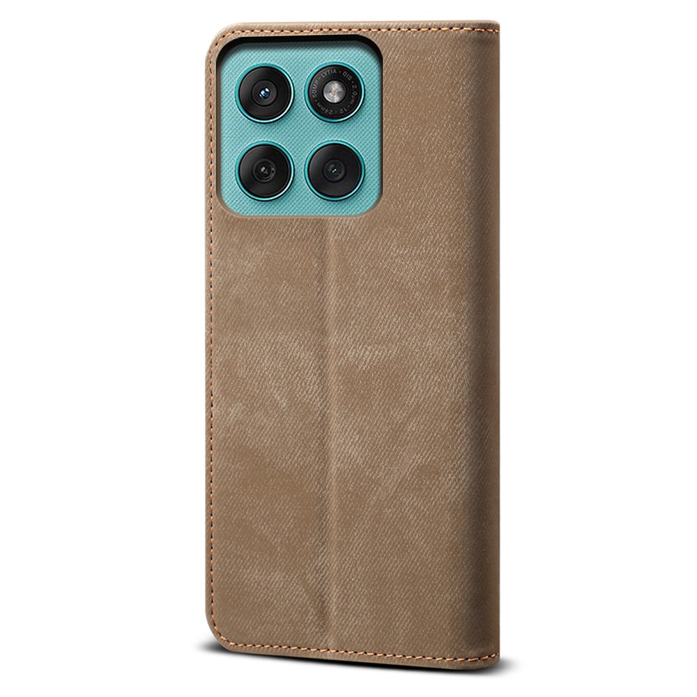DENIM Pénztárca tok Motorola Edge 60 Pro készülékhez, szürkésbarna termék 2. képe