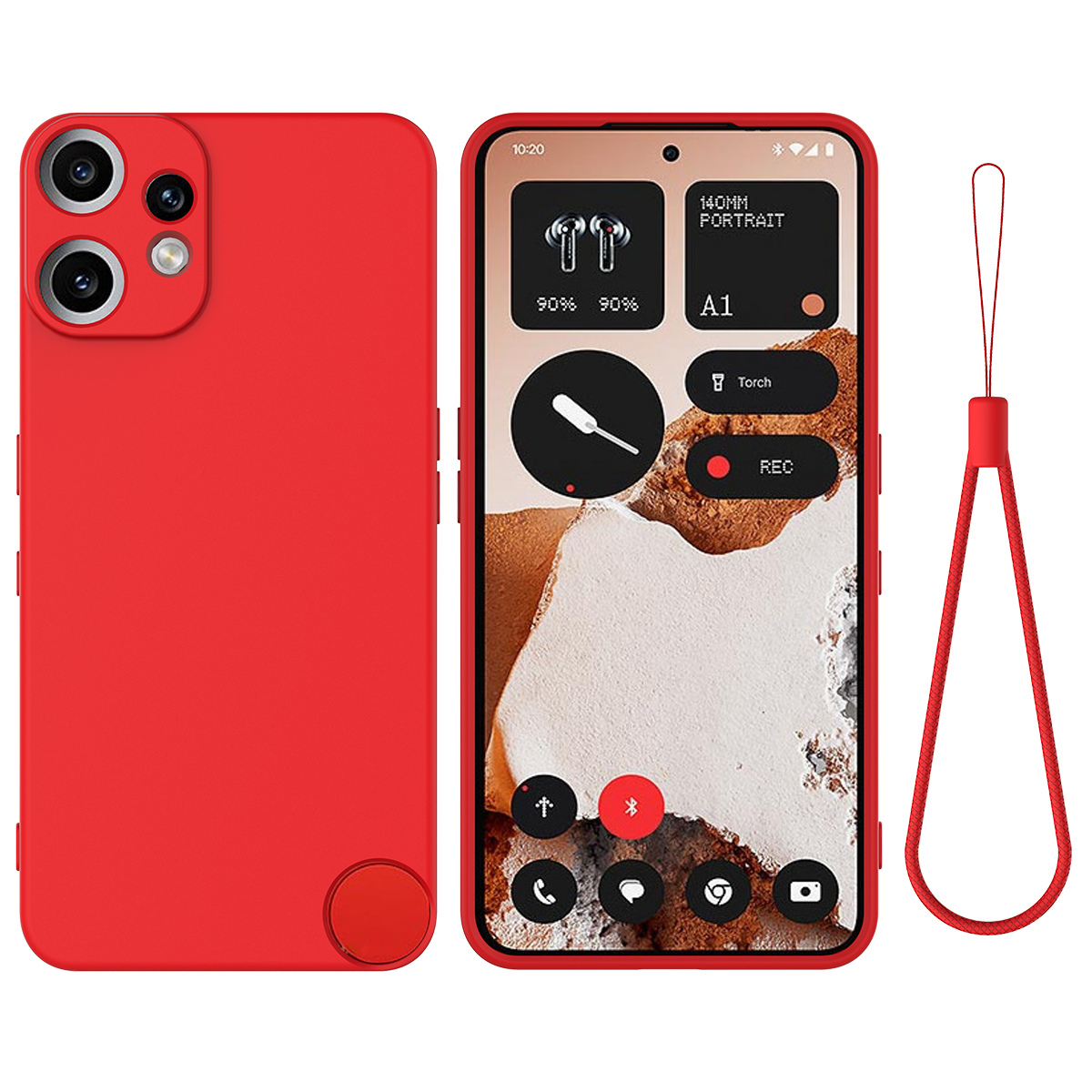 RUBBER Védőtok CMF Phone 2 Pro készülékhez, piros akciós termékkép 1