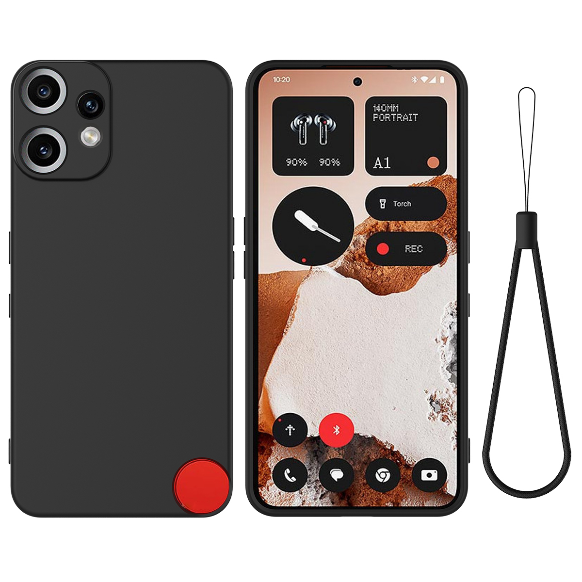 RUBBER Védőtok CMF Phone 2 Pro telefonhoz, fekete akciós termékkép 1
