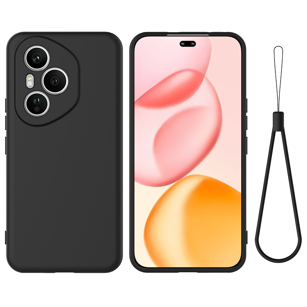 RUBBER Védőtok Honor 400 Pro 5G készülékhez, fekete akciós termékkép 1