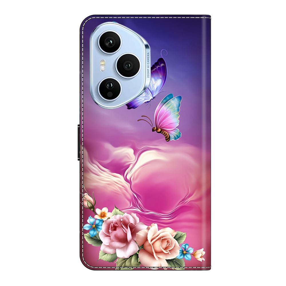 ART Pénztárca tok Honor 400 Pro 5G BUTTERFLY FLOWER telefonhoz termék 2. képe