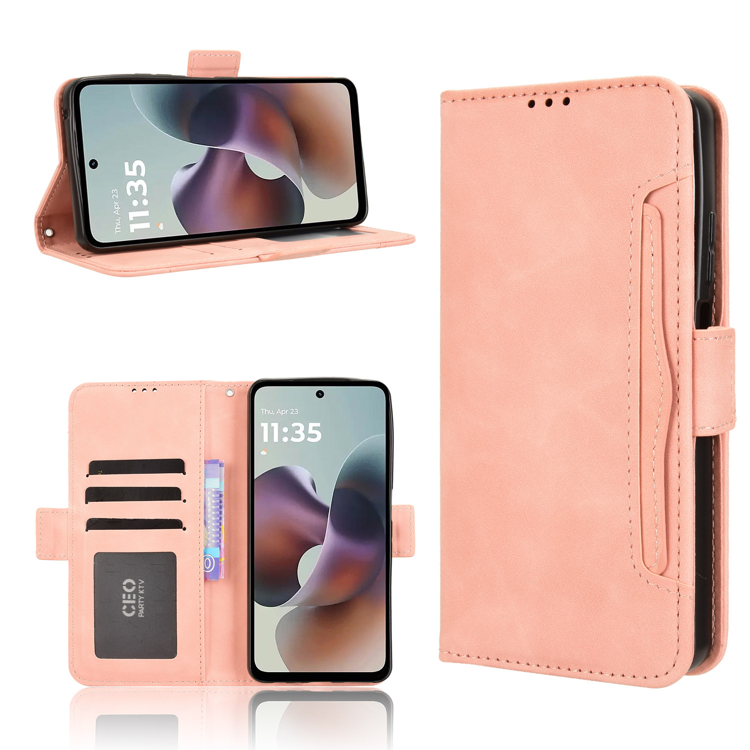 SLOT Pénztárca tok Motorola Moto G56 5G rózsaszín termék 2. képe