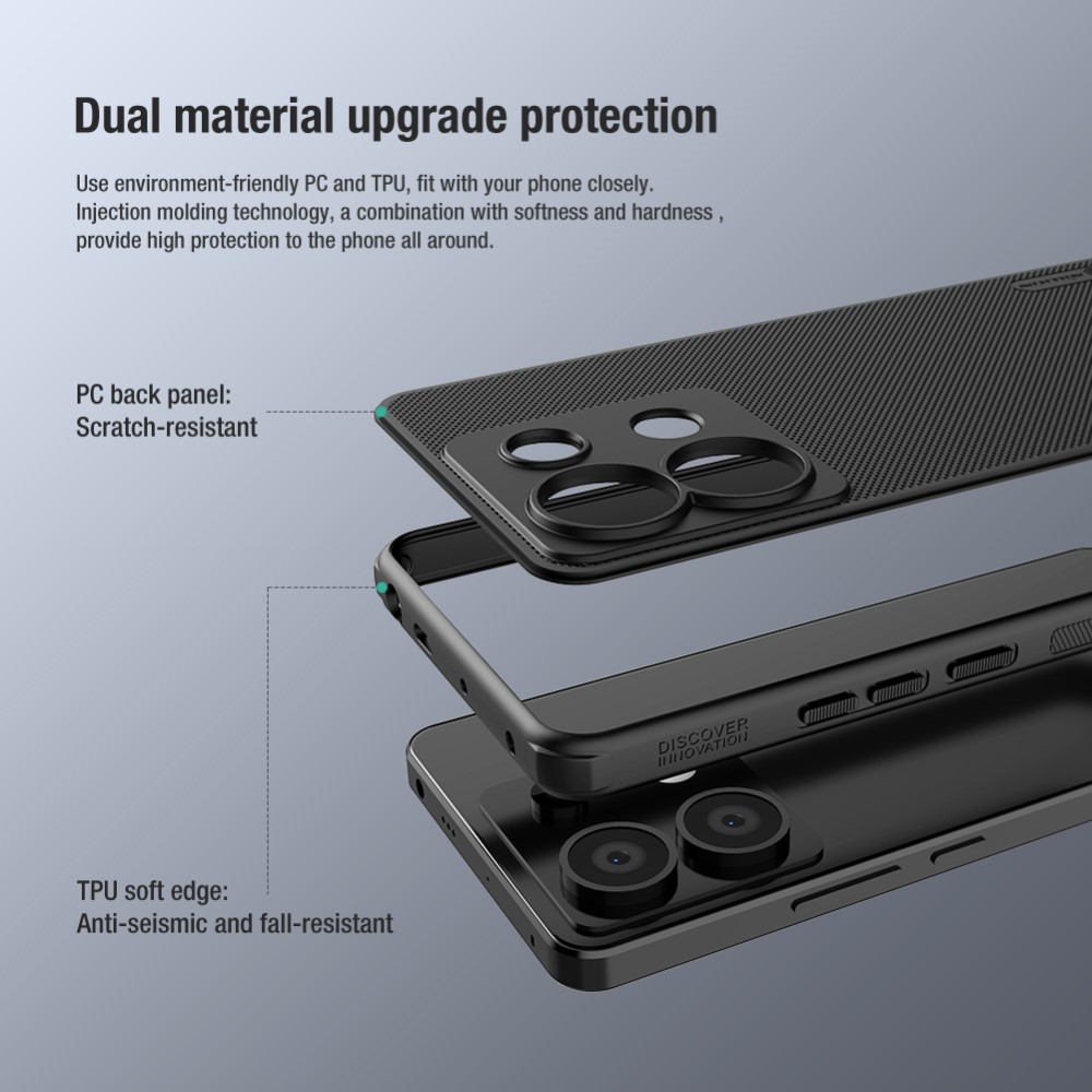 NILLKIN FROSTED Védőtok Xiaomi Redmi Note 13 Pro 5G / Poco X6 5G fekete termék 2. képe