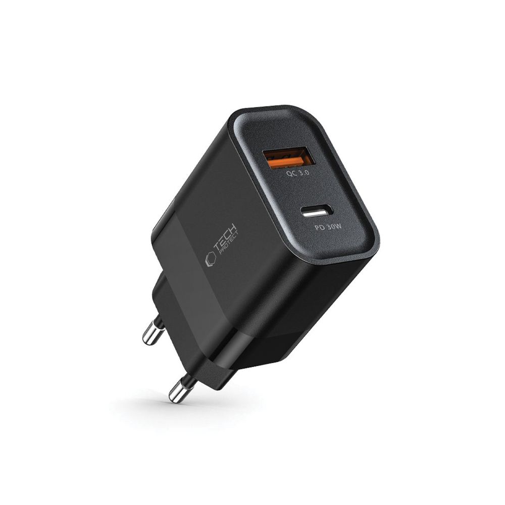 TECH-PROTECT C30W 2-PORT AC töltő 30W Fekete termék 2. képe