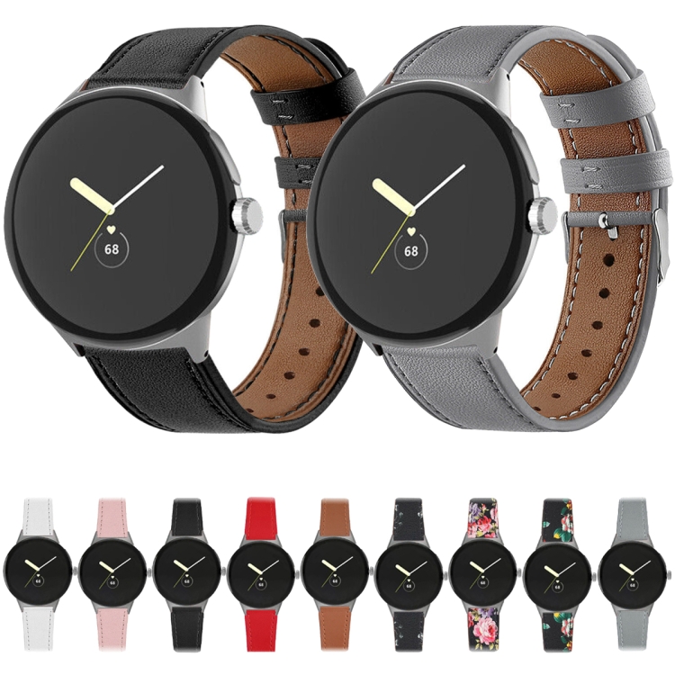 LEATHER Bőrszíj Google Pixel Watch / Pixel Watch 2 / Pixel Watch 3 41 mm WHITE FLOWER számára termék 2. képe