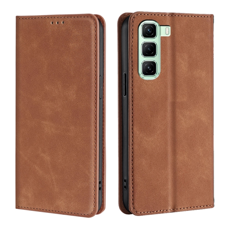 MAGNETIC Csuklós burkolat Infinix-hez Hot 50 5G világosbarna akciós termékkép 1