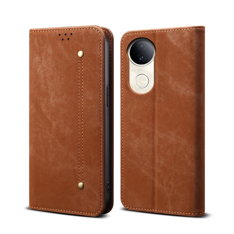 DENIM pénztárcahuzat Vivo V50 5G barna akciós termékkép 1