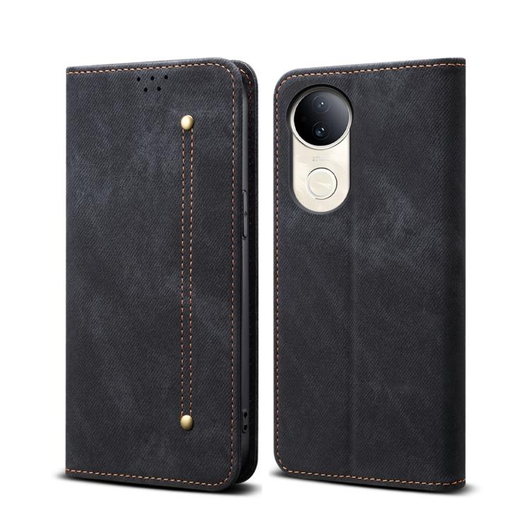 DENIM pénztárcahuzat Vivo V50 5G fekete akciós termékkép 1