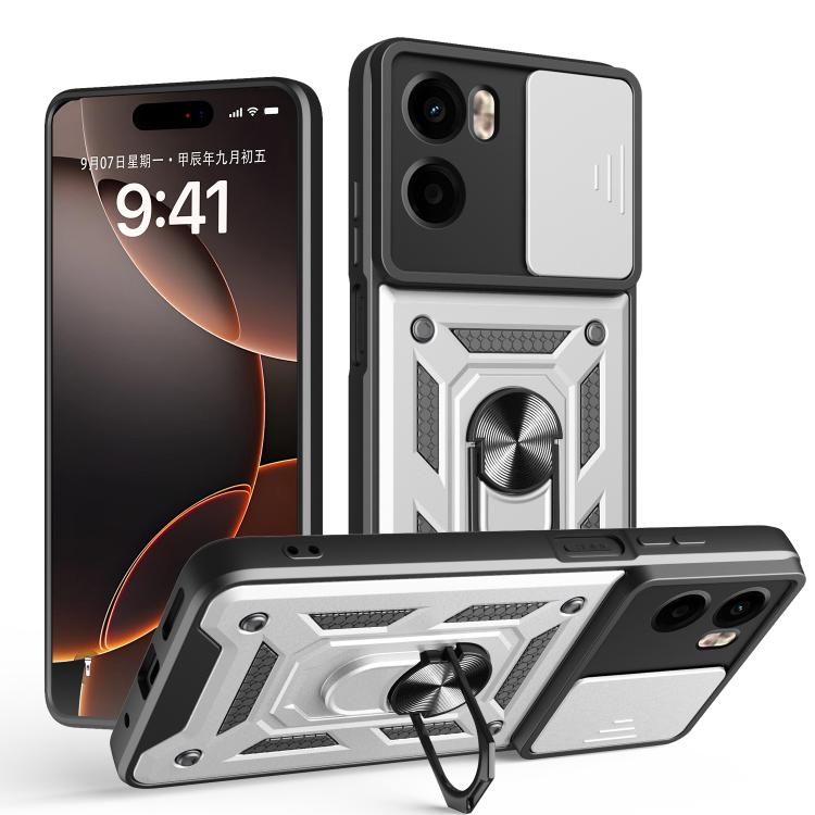 RING KAMERA Fedél tartóval Motorola Moto G05 / Moto E15 ezüsthöz akciós termékkép 1