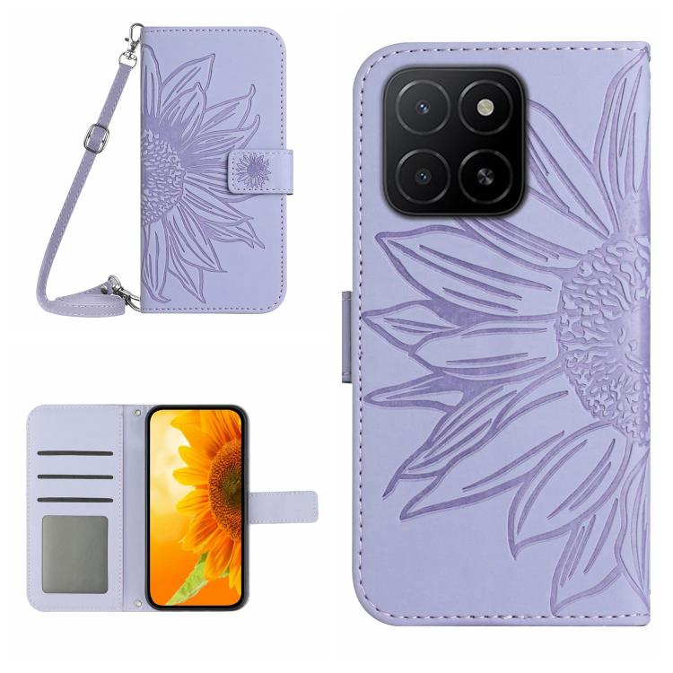 ART SUNFLOWER Tárcatáska zsinórral Honor X8c lila színhez akciós termékkép 1