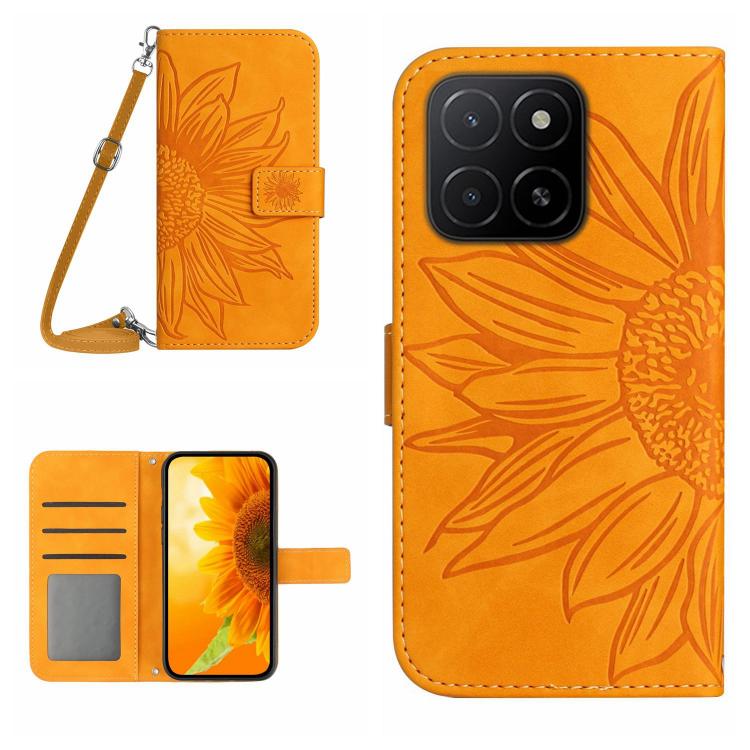 ART SUNFLOWER Sárga pénztárca tok húzózsinórral Honor X8c akciós termékkép 1