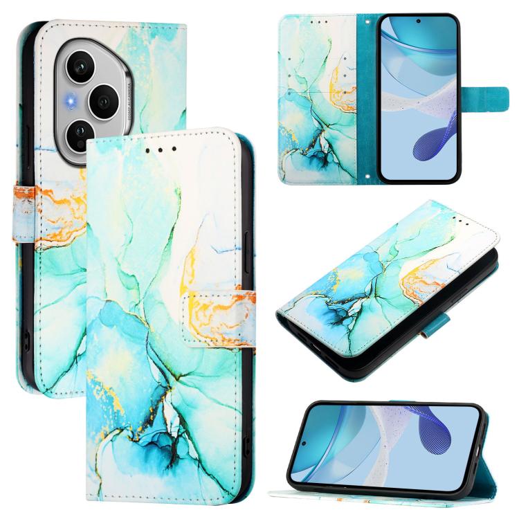 ART MARBLE Pénztárca tok Honor 400 Pro 5G GREEN telefonhoz akciós termékkép 1
