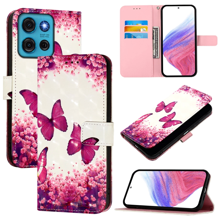 ART Tárcatakaró a Motorola Moto-hoz G75 5G PINK BUTTERFLY termék 2. képe