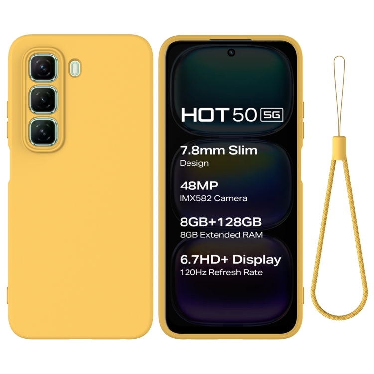 RUBBER Védőburkolat Infinix Hot 50 5G sárga akciós termékkép 1