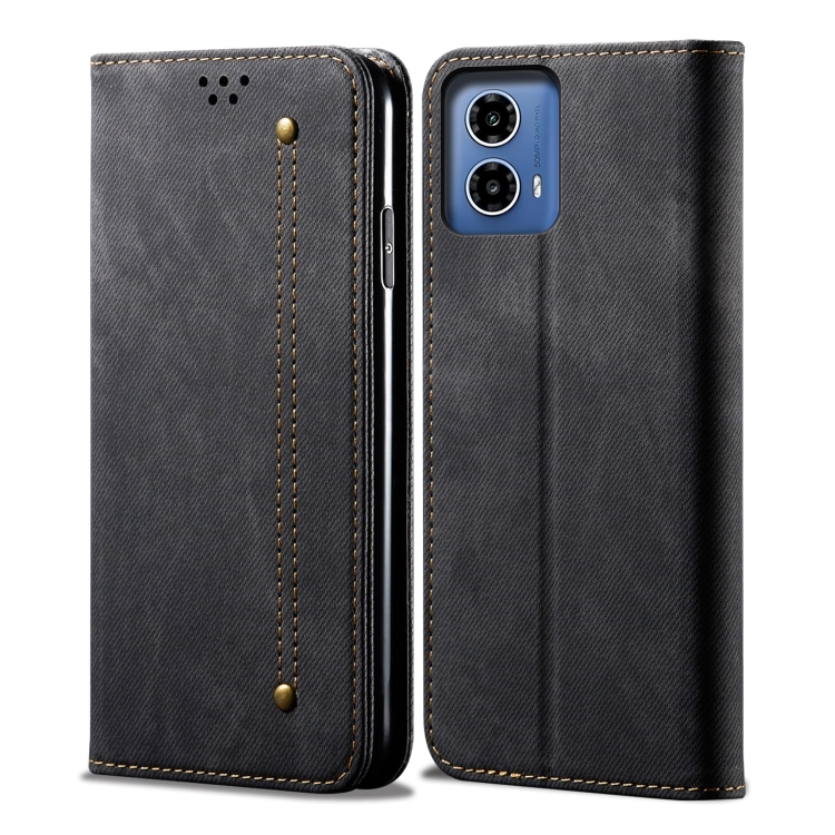 DENIM Pénztárcahuzat Motorola Moto G35 5G-hoz fekete termék 2. képe