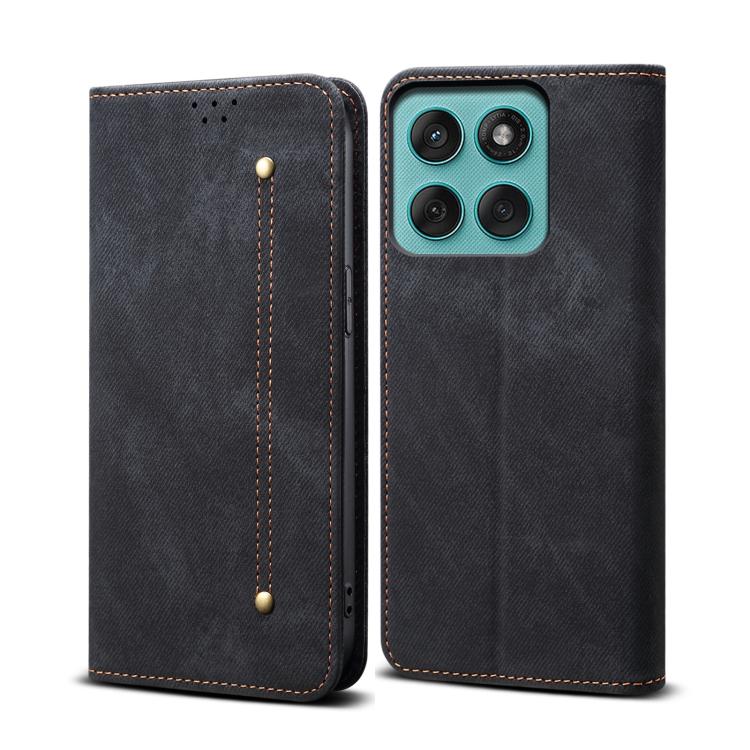 DENIM Pénztárca tok Motorola Moto G56 5G fekete készülékhez akciós termékkép 1