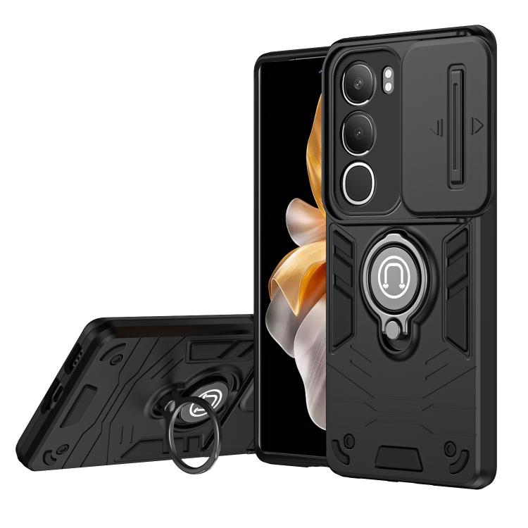 CAMPROTECT Fedél tartóval Vivo Y19s fekete akciós termékkép 1