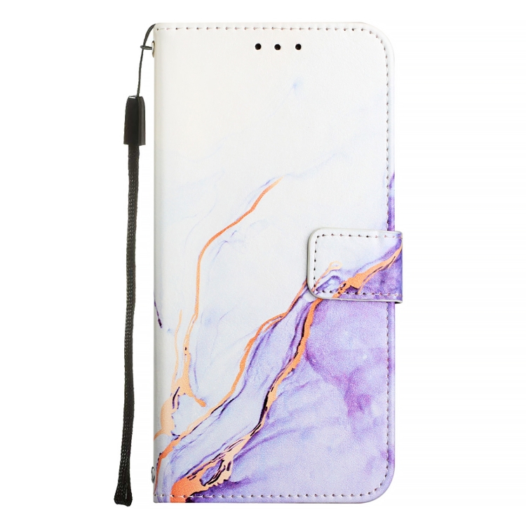 ART MARBLE Tárcatakaró: Motorola Moto G05 / Moto E15 WHITE PURPLE akciós termékkép 1