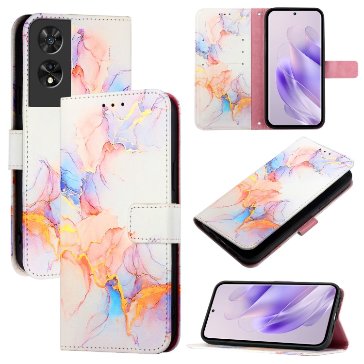 ART MARBLE Pénztárcavédő a TCL 505-hez WHITE NARANCS termék 2. képe