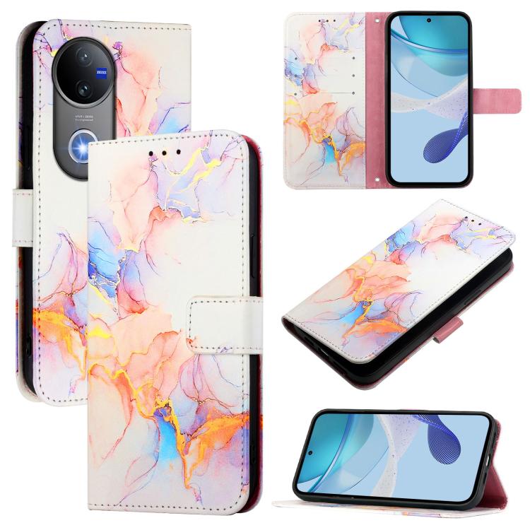ART MARBLE Tárcahuzat Vivo V50 5G WHITE NARANCS akciós termékkép 1